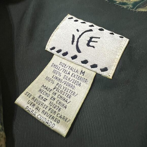 VTG Y2K Ice Yellow Multicolor Paisley Pattern Flutter Sleeve Cowl Neck Top M - Picture 5 of 5